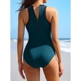 thumbnail image 4 of Sociala Hig Neck Monkini Swimwear for Womens Zipper One Piece Bath Suit, 4 of 5