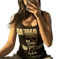 thumbnail image 2 of Douhoow Women Harajuku Tee Gothic Skull Print Vest Hip Hop Sleeveless Vest Rock Vintage Tops, 2 of 6