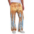 thumbnail image 5 of Mens Loose Fit Wide Leg Trousers Gradient Tie Dye Pattern Elastic Drawstring Waist Casual Streetwear Pants With Pockets For Outdoor L, 5 of 8