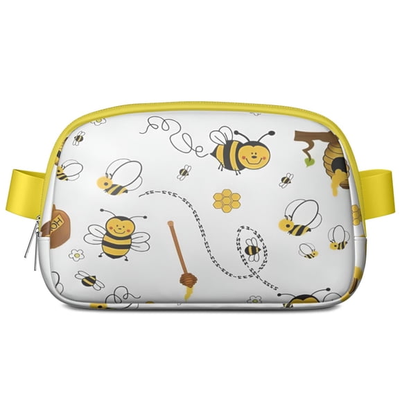 Sac Banane Minimaliste - Sac de Taille Imperméable avec Motif de Ruche Esthétique, Ceinture Réglable pour Étudiants et Jeunes Adultes