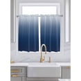 thumbnail image 2 of Tier Curtains 45 Inches Long, Navy Blue Ombre Window Treatment Curtain Drapes, Modern Abstract Art Gradient Aesthetics Window Half Privacy Curtains for Bedroom Bathroom, 42"x45", 2 Panels, 2 of 7