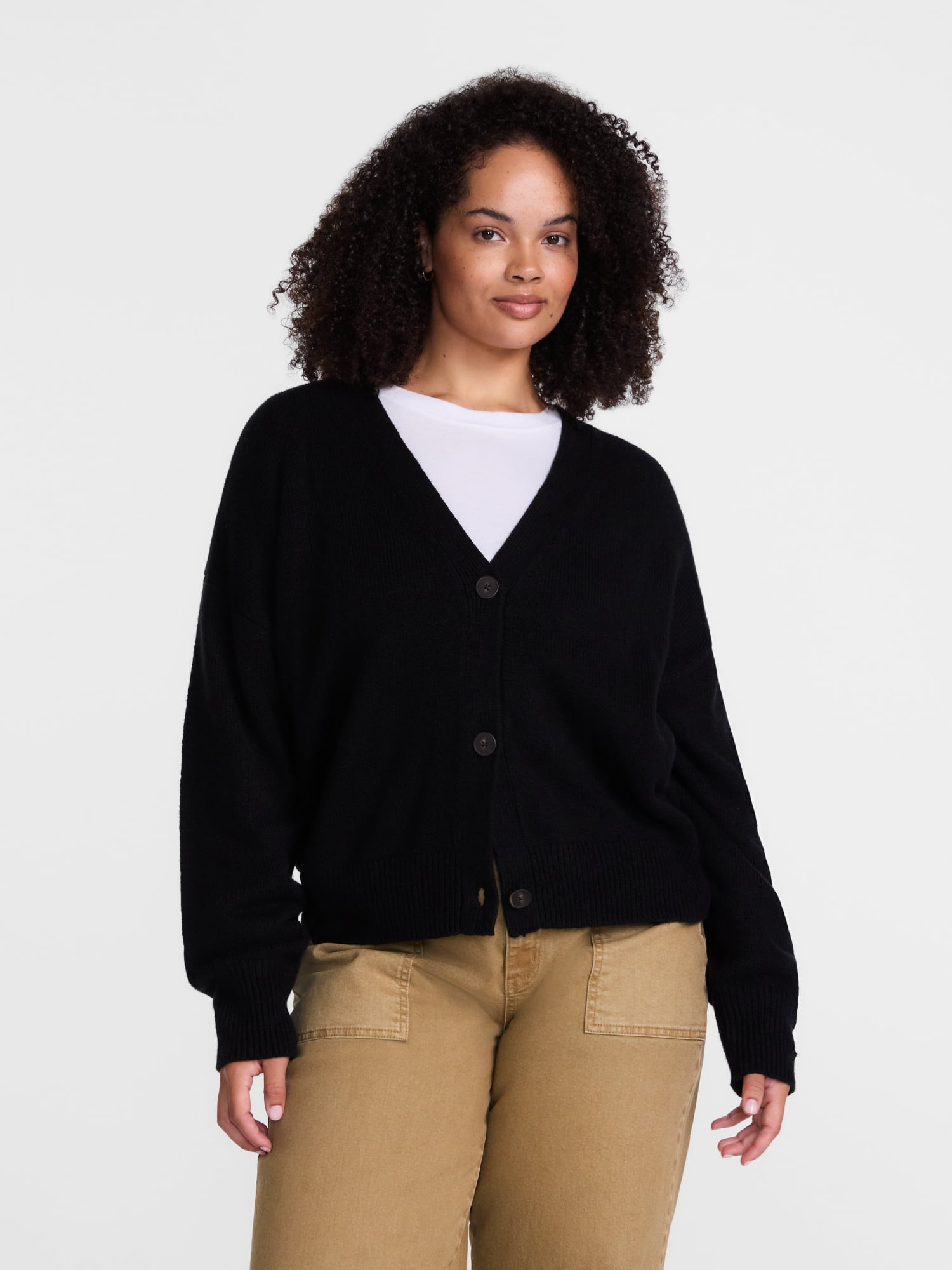 Scenario Women's Button Front Lightweight Cardigan, Sizes XS-XXXL