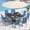 Blue, variant on U-HOMY 9-Piece Outdoor Dining Set for 8, Textilene Chairs, Square Table, Umbrella Hole, Weatherproof, Blue/Brown/Gray