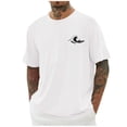 thumbnail image 1 of Camisetas de Manga Larga para Hombre Impresión de Algodón Cuello Redondo Moda Casual Camiseta de Manga Corta, Top de Verano Suave, 1 of 6