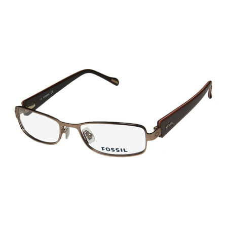 New Fossil Cassandra Mens/Womens Designer Full-Rim Brown Brand Name Classic Design Eyewear Frame Demo Lenses 51-17-135 Flexible Hinges Eyeglasses/Glasses