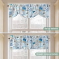 thumbnail image 3 of Tie Up Valance for Windows Anchor Marine Life Curtains Valances Rod Pocket Valance Window Treatments Ocean Beach Blue Plaid Balloon Curtains for Kitchen Living Room Bedroom Bathroom Decor 54x18 Inch, 3 of 9