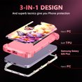 thumbnail image 6 of Casetego for Samsung Galaxy S25 Plus 5G Case,Glow in The Dark Three Layer Heavy Duty Sturdy Shockproof Protection Rugged Hard PC+Soft TPU Bumper Case for Galaxy S25 Plus,Pink Butterfly, 6 of 9