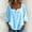 Sky Blue, variant on Only Moment Womens Tops 3/4 Sleeve Square Neck Jute Buttons Blouses Business Casual Outfits Loose Fit Sky Blue,XL