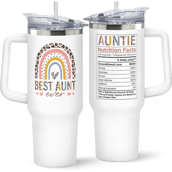 Aunt Gifts - Aunt Gifts from Niece, Nephew - Gifts for Aunt, Auntie Gifts - Aunt Birthday Gift, Mothers Day Gifts for Aunt, Aunt Valentine Gifts - Gifts for New Aunt, To Be Aunt - 40 Oz Tumbler