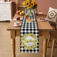thumbnail image 2 of Summer Lemon Table Runner 72 Inches, Farmhouse Yellow Fruit Plaid Wooden Grain Bed Runner Dresser Scarves Tabletop for Indoor Outdoor Parties/Ceremony/Banquet, 14" x 72", 2 of 9