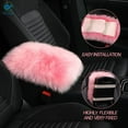 thumbnail image 3 of Deago Auto Center Console Pad Furry Sheepskin Wool Car Armrest Seat Box Cover Protector Universal Fit (Pink), 3 of 9