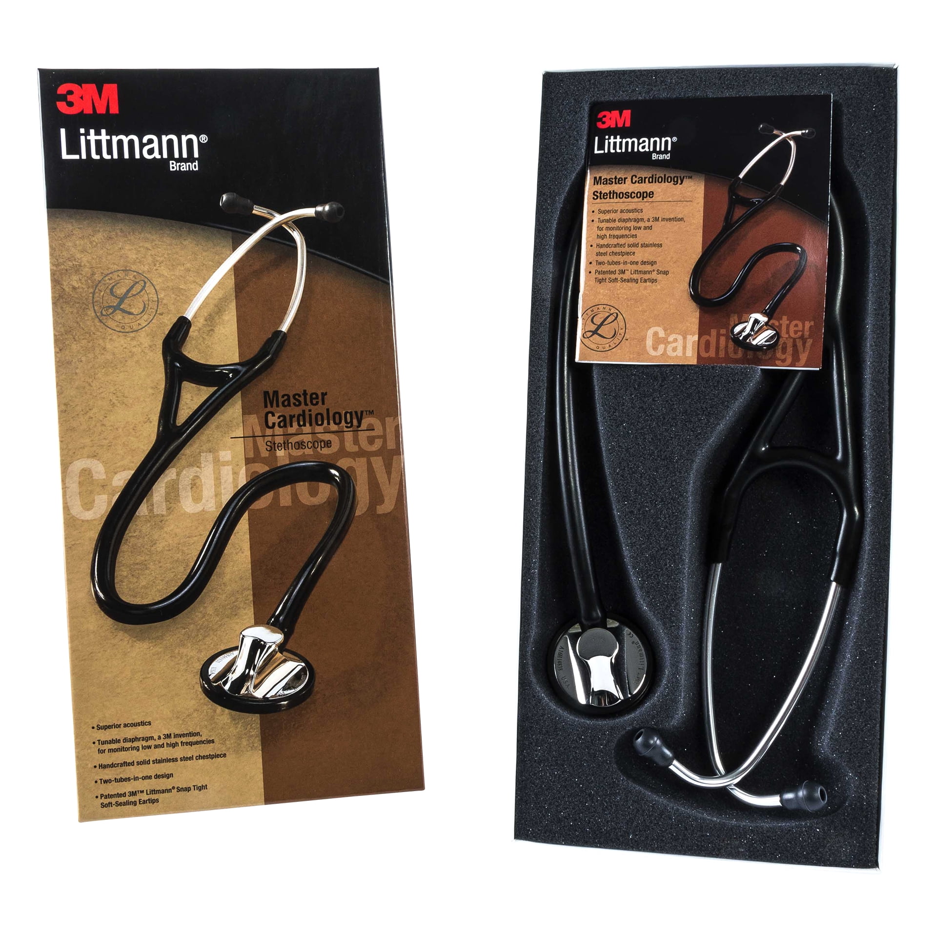 3M Littmann Master Cardiology Stethoscope, Black Tube, 27 inch, 2160