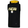 thumbnail image 2 of Men's MSX by Michael Strahan Black Pittsburgh Steelers Captain Sleeveless Hoodie T-Shirt, 2 of 3