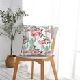 thumbnail image 5 of Yiaed Flamingo Flower Print Pillow Covers Super Soft Decorative Square Throw Pillow Covers Case Cushion Covers for Sofa Couch Bedroom Car Decor（No pillow core）-22"x22", 5 of 7