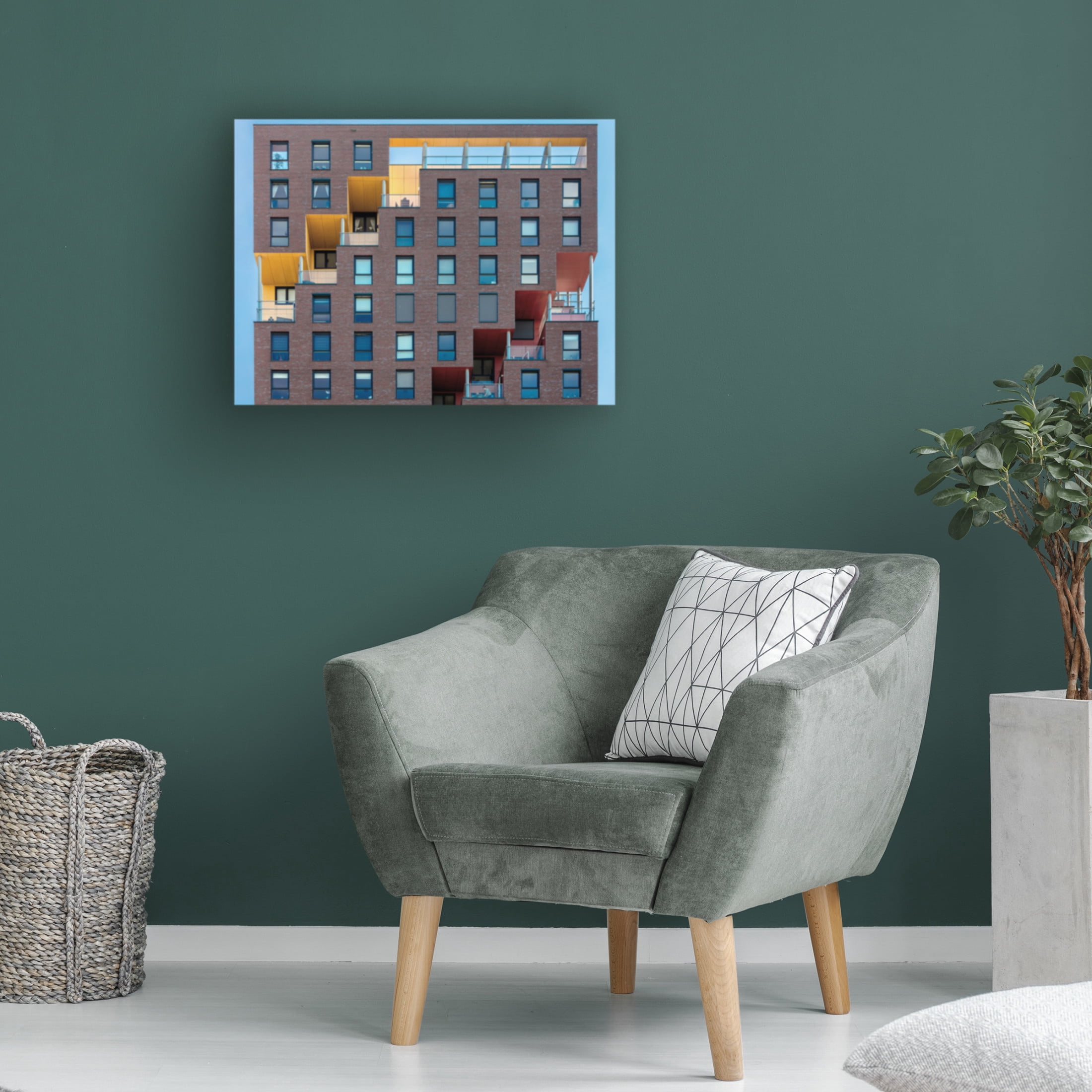 Canvas Wall Art - Theo Luycx 'Yellow-Red In Wall' Wall Art for Living Room, Bedroom, or Office Décor by Trademark Fine Art - 47 x 35 Inches