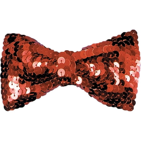 Morris Costumes Adult Unisex Elastic Strap Sequin Bow Tie Red, Style BB133RD