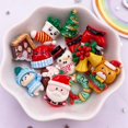 thumbnail image 2 of Mini árbol de Papá Noel colorido Kawaii de resina, alce, muñeco de nieve, campanas, estatuilla de Navidad de dibujos animados Flatback, álbum de recortes, manualidades de decoración DIY, 12 piezas, 2 of 4