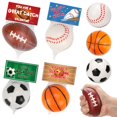 thumbnail image 1 of Pelotas antiestrés de espuma Thremhoo, 16 unidades, con tarjetas de regalo para baloncesto, 1 of 6