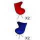 thumbnail image 1 of Sillas de cisne perfke 1:12 4 Uds rojo Casa de muñecas, 1 of 9