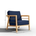 thumbnail image 2 of Curated Maison Daniele Teak Deep Seating Outdoor Club Chair with Navy Cushion, 2 of 5