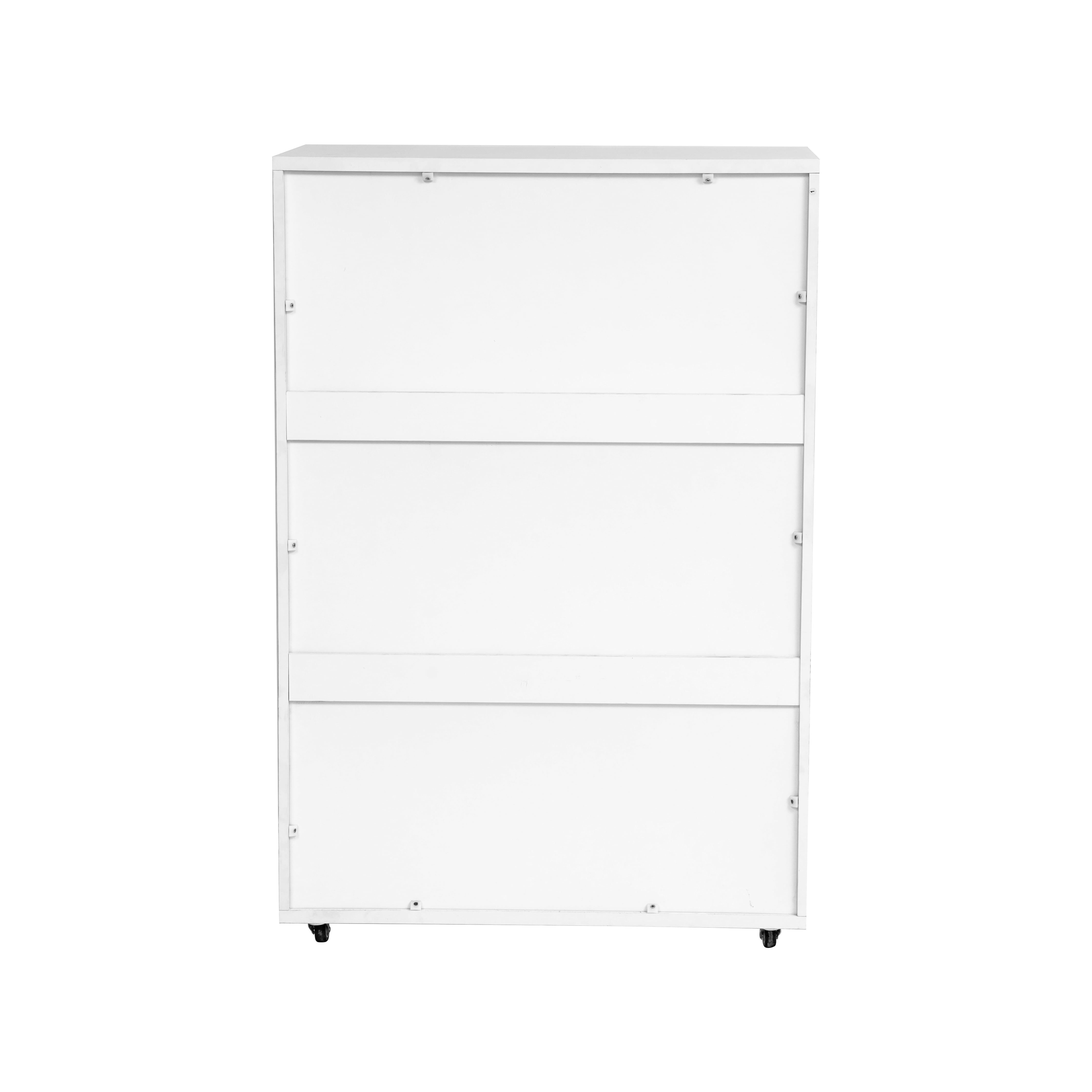 Aukfa 5 Tall Drawer Dresser Wide Chest of Drawers for Bedroom Entryway Living Room,White