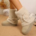 thumbnail image 6 of Women Winter Boots Fur Lined Fashion Mid Calf Boots for Women Warm Fuzzy Boots Comfortable Womens Snow Boots Pull On Thick-Soled Boots, 6 of 9