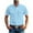 Sky Blue, variant on Chbgutlmr Plus Size Shirts for Men Lapel Neck Button up Blouse Short Sleeve Lightweight Casual Summer Tops