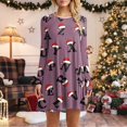 thumbnail image 4 of TJAZFJPA Robe Noire à Manches Longues pour Femmes, Mode Décontractée 2025, Robe de Fête Imprimée de Noël, Col Rond, Flocon de Neige, pour Église, 4 of 6