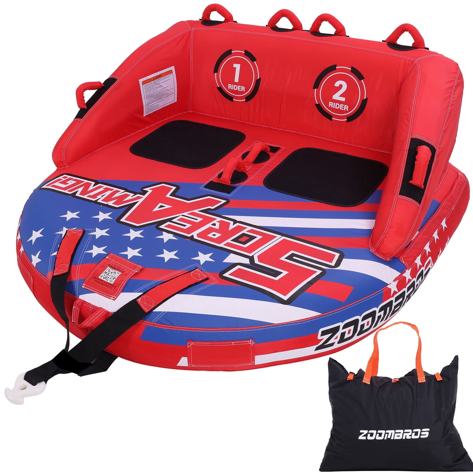 WOW World of Watersports Zinger 1-2 Person Inflatable Towable Tube