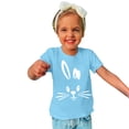 thumbnail image 5 of Wyobmus 2024 Toddler T-Shirt Bunny Face Doodle Easter Spring Time Flowers Great Gift Idea Easter Eggs Candy Basket Rabbit Cotton Tail Light Blue-160, 5 of 6