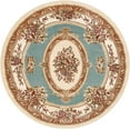 thumbnail image 2 of Well Woven Timeless Le Petit Palais Medallion Oriental Light Blue 5'3" Round Area Rug, 2 of 5