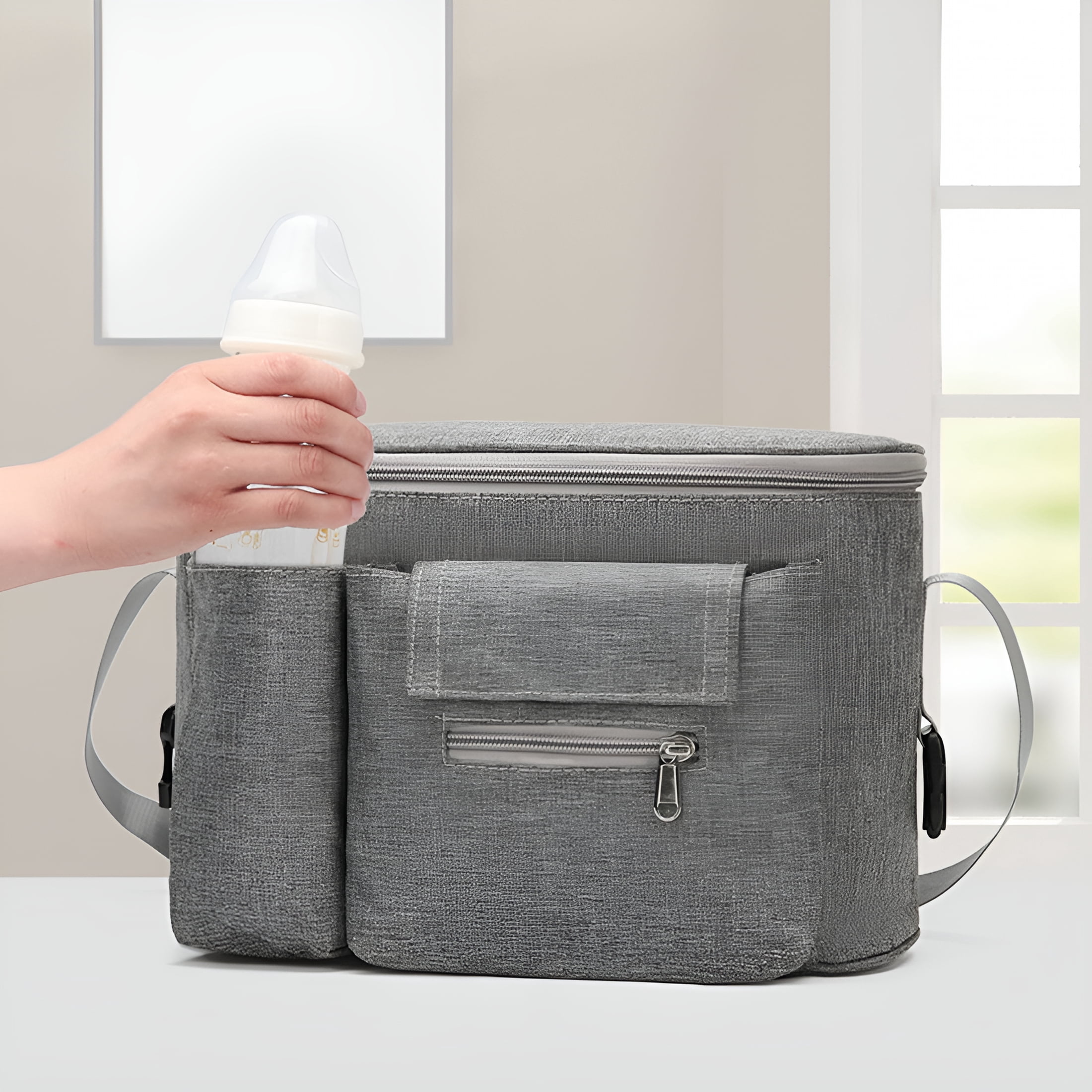 GASTROPOD 2026 New Baby Tote Bag Waterproof Nylon Light Grey with Storage for Parents Totes Babies 1Pcs for Diaper Bags,Travel,Outdoor,Shopping,Daily Use
