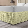 thumbnail image 1 of Abstract Bed Skirt, Print of Energetic Tone Geometric Shapes Contemporary Vibes, Elastic Bedskirt Dust Ruffle Wrap Around for Bedding Decor, 4 Sizes, Pastel Yellow Pale Grey, by Ambesonne, 1 of 2