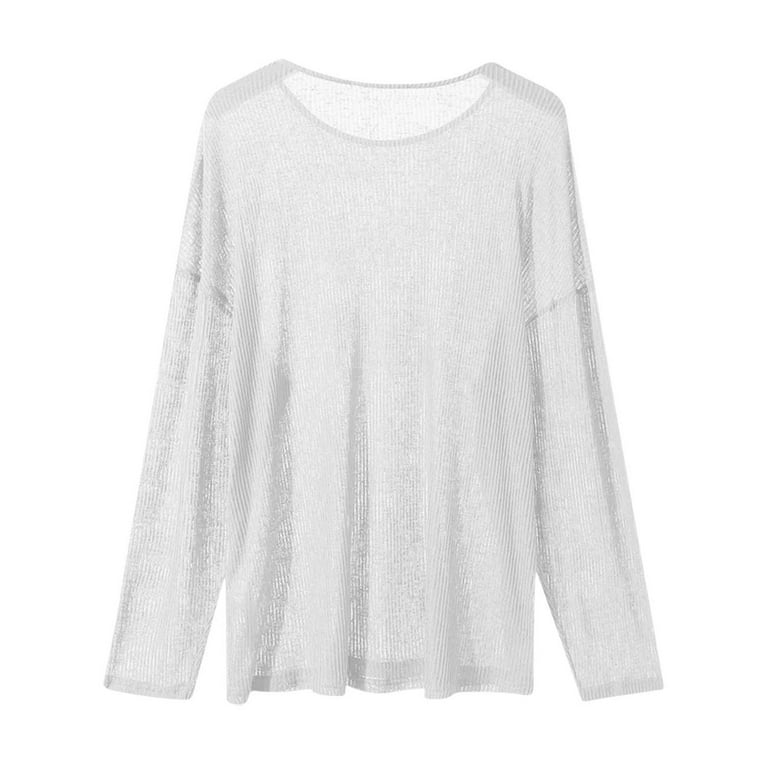 LNWUY Oversized Tshirts for Men See Through Sheer Top Breathable
