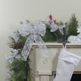 thumbnail image 2 of Northlight Glitter Snowflake 6-Loop Sheer Christmas Bow Decoration - 9" x 14" - Silver, 2 of 3