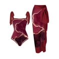 thumbnail image 1 of Beach Spa Swimsuit Three-Piece Set French Retro One-Piece Bikini, 1 of 1