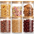 thumbnail image 1 of Frascos de vidrio Gencywe, 800 ml, herméticos, con tapa de bambú, 6 unidades, 1 of 7