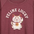 thumbnail image 3 of Instant Message - Feline Lucky - Women's Lightweight French Terry Long Sleeve Shirt, 3 of 6
