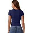 thumbnail image 2 of Camiseta QINSEN Slim Fit de manga corta para mujer Estate Blue, 2 of 6