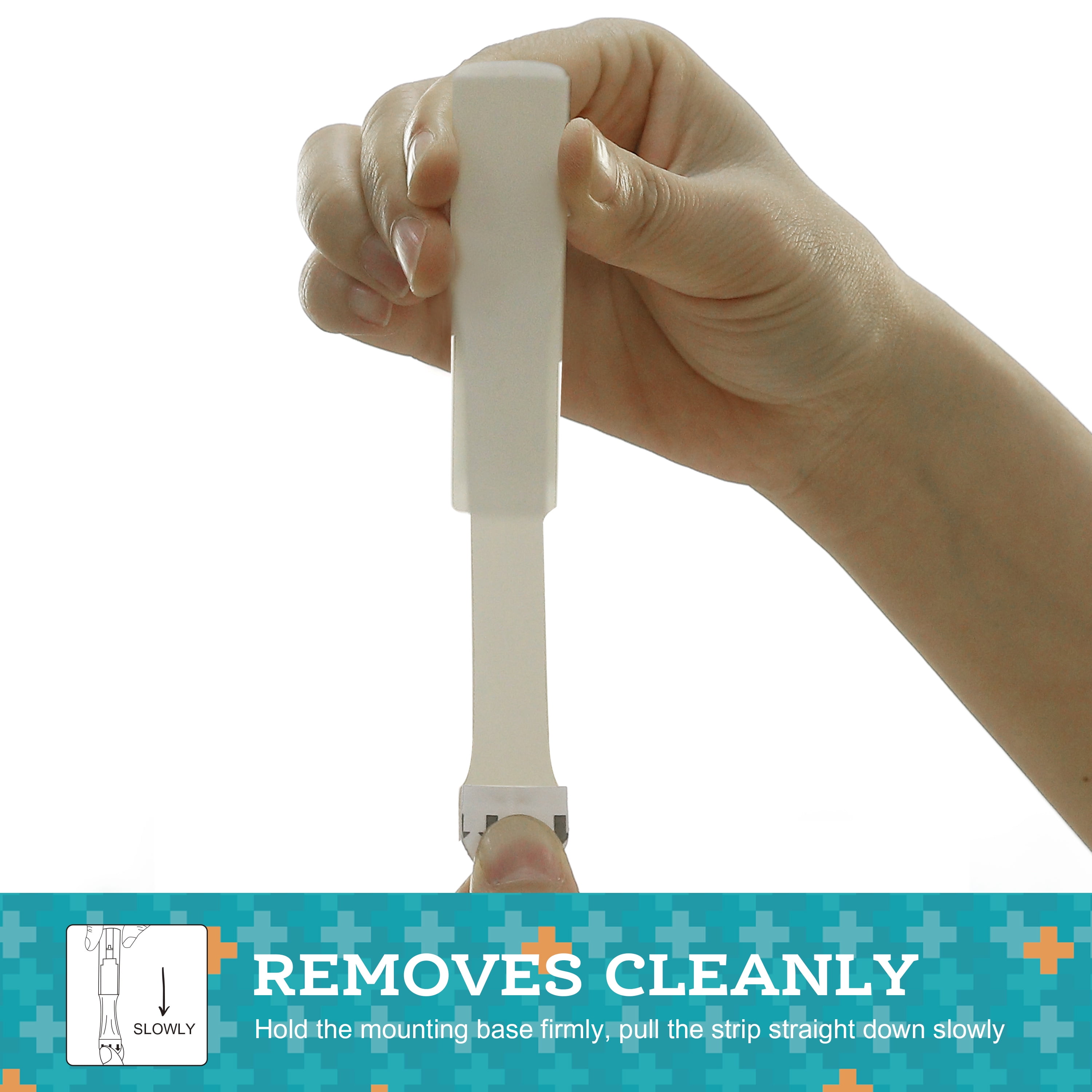 Pen+Gear Heavy-Duty Plastic Adhesive Large Wall Hooks, Damage Free, White, 2 Count