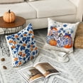 thumbnail image 3 of Sm:)e Set of 4 Fall Pillow Covers 18x18 Inch - Autumn Decorative Throw Pillowcases with Pumpkins Chinoiserie Grandmillennial, 3 of 7