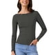thumbnail image 1 of CAMISA DE MANGA LARGA A RAYAS PARA MUJERES INSPIRADA CHIC, CUELLO BARCO, TEE BÁSICO ELÁSTICO CASUAL XS NEGRO, 1 of 6