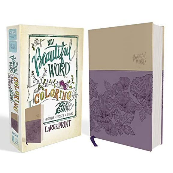 Pre-Owned NIV, Beautiful Word Coloring Bible, Large Print, Imitation Leather, Purple/Tan (Imitation Leather) 0310447062 9780310447061