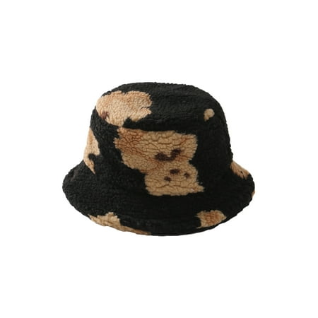 

Seyurigaoka Toddlers Thickened Fisherman Hat Cartoon Flat Top Bucket Cap