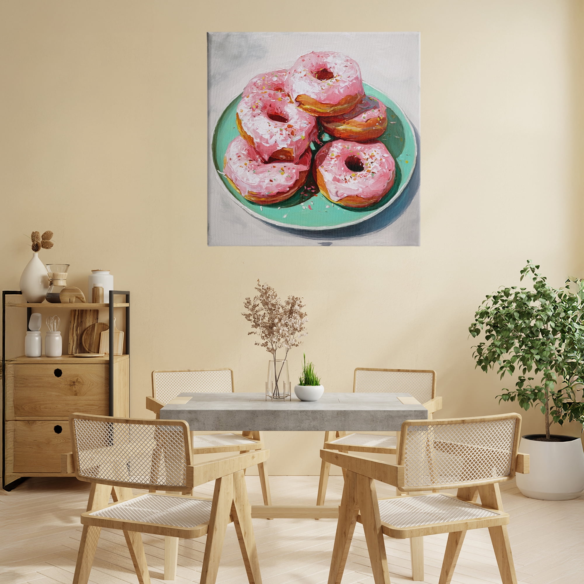 Stupell Industries Pink Frosted Donuts Canvas Wall Art, design by Tina LeCour