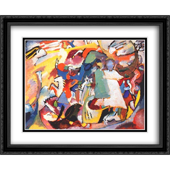 Angel of the Last Judgment 2x Matted 34x28 Large Black Ornate Framed Art Print by Wassily Kandinsky