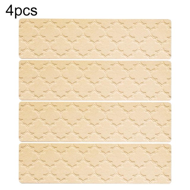 4PCS Non-Slip TPR Stair Mats: Easy, Washable & Customizable for Safety!