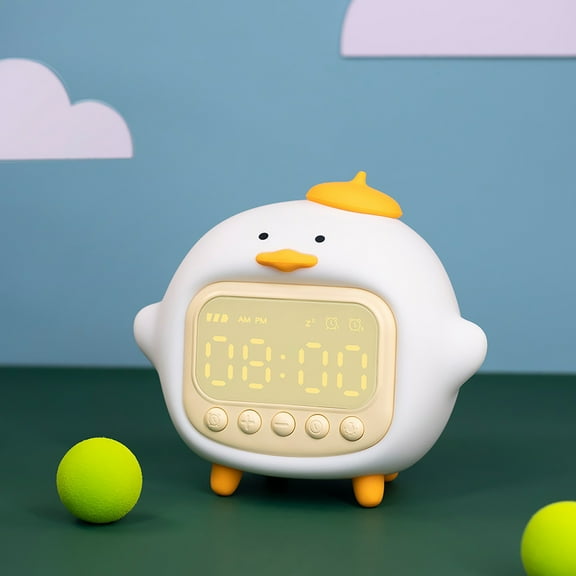 WLAGOOD Multifunctional Luminous Alarm Clock for Youngsters APP Control 1500mAh Rechargeable Battery 5 Optional Alarm Sounds 5-Min Snooze Eye-Friendly Bedside Night Light Clock for Home office