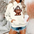 thumbnail image 2 of Womens Hoodies Highland Cattle Print Long Sleeve Hooded Sweatshirts Cute Long Sleeve Loose Pullover Tops Winter Y2k Clothes, 2 of 5