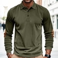 thumbnail image 7 of ZVAVZ Corduroy Polos Shirts for Men Textured Long Sleeve Golf Shirt Business Casual Work Collared Tops Army Green XL, 7 of 7